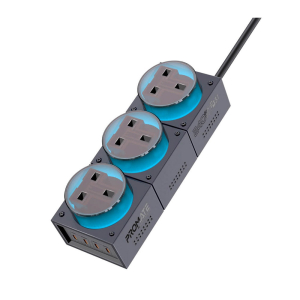 منصة شحن بروميت PowerBrix-GaN240 المتعددة 7 في 1 توفر طاقة شحن 240 واط بتقنية GaNFast، إضاءة RGB، عدد 3 منافذ كهرباء بقدرة إخراج 3250 واط، 4 منافذ 3.1 USB-C لتوصيل الطاقة بقوة إجمالية 240 واط، ،طويل الكيبل 3 أمتار - أسود