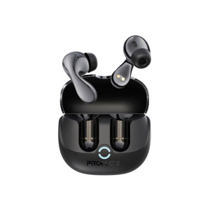 سماعة إيربودز بروميت Baton عالية الدقة، بلوتوث 5.4، خاصية إلغاء الضوضاء النشط و البيئية، بطارية تصل إلى 40 ساعة تشغيل، تحكم ذكي باللمس، وضع الشفافية، وضع الألعاب بدون تأخير، 4 ميكروفونات، مقاومة للماء - أسود