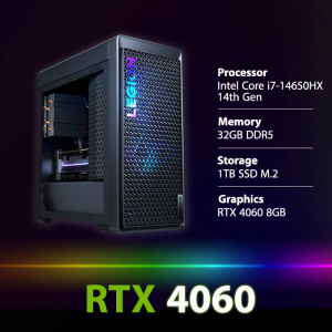 بي سي قيمنق لينوفو ليجون T5 المعالج انتل كور آي 7-14650HX، الرامات 32 جيجابايت، سعة التخزين 1 تيرا بايت M.2 SSD، كرت الشاشة انفيديا جيفورس 8 جيجيا RTX 4060، واي فاي، نظام التشغيل دوس - رمادي