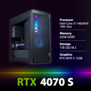 بي سي قيمنق لينوفو ليجون T5 المعالج انتل كور آي 7-14650HX، الرامات 32 جيجابايت، سعة التخزين 1 تيرا بايت M.2 SSD، كرت الشاشة 12 جيجيا سوبر RTX 4070، واي فاي، نظام التشغيل دوس - رمادي