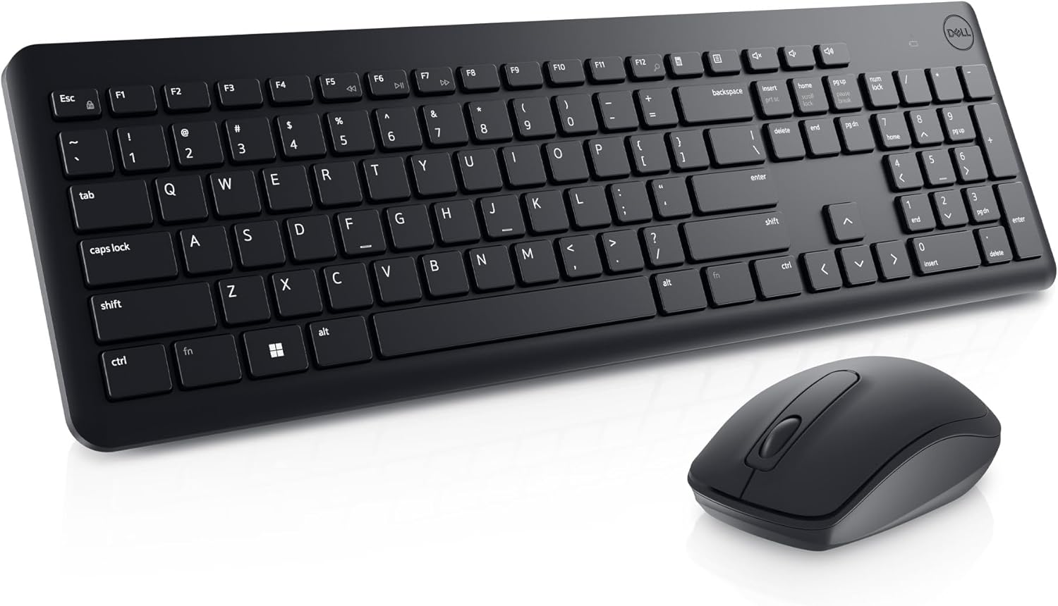 طقم لوحة مفاتيح وماوس لاسلكية ديل KM3322W - لاسلكي بتردد 2.4 جيجاهرتز - توزيع QWERTY (المملكة المتحدة) - لون أسود