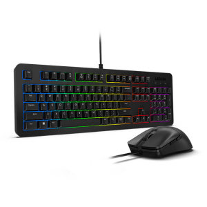 لينوفو ليجون KM310 مجموعة قمينق 2 في 1 باضاءة خلفية RGB، لوحة مفاتيح ألعاب إضاءة RGB بخمس مناطق، تصل إلى 20 مليون نقرة، 3-zone layout، ماوس ألعاب دقة 8000 DPI، وزن خفيف 57 غرام - اسود