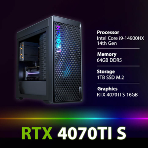 بي سي قيمنق لينوفو ليجون T5 المعالج انتل كور آي 9-14900HX، الرامات 64 جيجابايت، سعة التخزين 1 تيرا بايت M.2 SSD، كرت الشاشة 16 جيجيا سوبر RTX 4070 TI، واي فاي، نظام التشغيل دوس - رمادي