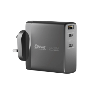 رأس شاحن جداري بروميت GaNCharge-140W فائق السرعة بتقنية GaN، منفذ USB-C 3.1 بقوة توصيل طاقة 140 واط، منفذ USB-C 3.0 بقوة 100 واط، منفذ 3.0 USB-A