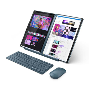 لاب توب لينوفو يوغا بوك 9 المعالج انتل كور ألترا 7-155U، الرامات 32 جيجابايت، سعة التخزين 1 تيرا بايت SSD، كرت الشاشة انتل، الشاشة 13.3 بوصه عدد 2 لمس OLED 2.8k