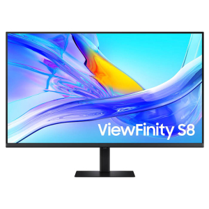 شاشة سامسونج ViewFinity‎‎ S8 مقاس 37 بوصه UHD 4K، تقنية العرض VA، منفذ USB-C مزود لطاقة حتى 90 واط، منفذ شبكة، تقنية KVM، استناد قابل للتعديل - اسود