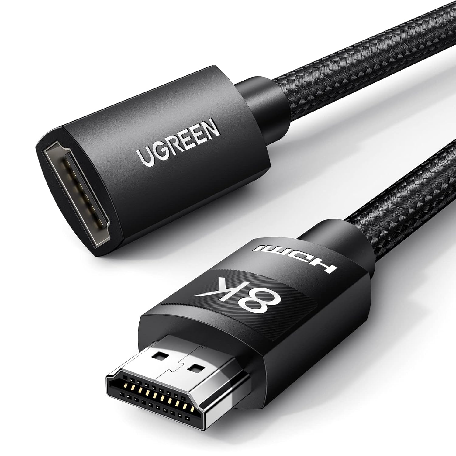 كابل يوجرين إتش دي إم آي (HDMI) من منفذ ذكر إلى منفذ أنثى بطول 1 متر (باللون الأسود)